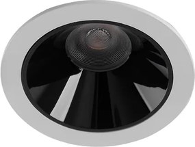 Plafon Led De Embutir Redondo Preto Branco 7W 24 2700K Mira