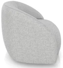 Poltrona Decorativa Orgânica Giratória Kit 2 Lya Z32 Linho Cinza Claro