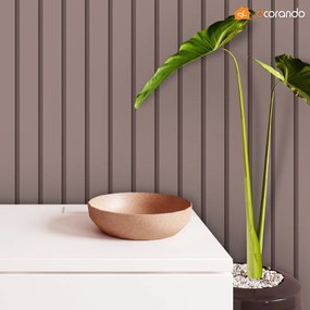 Papel De Parede Ripado Liso Marrom 3 Metros