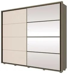 Guarda Roupa Casal Com Espelho 2 Portas de Correr Cavic Duna/Off White