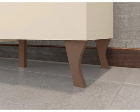 Balcão Aparador Buffet Retrô Adega 2 Portas Arcade Nature/Off White - Mobler - Bege
