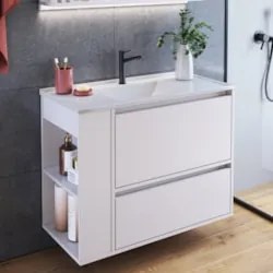 Gabinete de Banheiro 80cm com Lavatório 1 Porta Zeus Branco F10  - Mpo