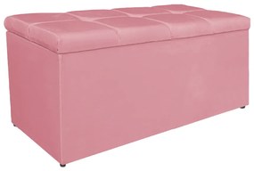 Calçadeira Estofada Manchester 90 cm Solteiro Suede Rosa Bebê - ADJ Decor
