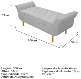 Recamier Estofado Ari 100 cm Solteiro Suede Branco - ADJ Decor