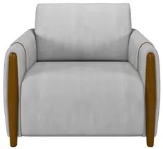 Poltrona Decorativa para Sala de Estar 98cm Amaranto M22 Veludo Cinza