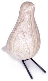 Escultura Pássaro Pomba Decorativo Em Cerâmica Madeira 21 Cm - D'Rossi