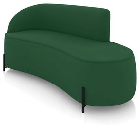 Sofá 3 Lugares Orgânico 180cm Pé Ferro Preto Morgan Veludo D03 - D'Rossi - Verde