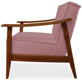 Poltrona Decorativa Vincenzza Veludo Rose