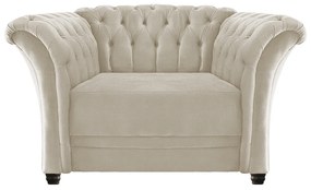 Poltrona Decorativa Chesterfield Sofia Suede Bege- ADJ Decor