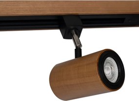 Spot Para Trilho Metal Madeira Castanho 7Cm Point