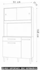 Cozinha Compacta 91cm Com Tampo Bayek Atacama/Grafite A15  - Mpozenato