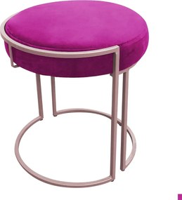 Puff Redondo Base Industrial Rosê Kit 2 Love Suede - Pink