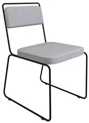 Cadeira Estofada Elis F02 Linho 762 Cinza - Mpozenato