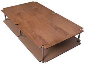 Mesa Centro Ravena Tampo Nogueira Base Bronze - 78335 Sun House