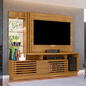 Estante de TV 60 Pol 200cm Sala de Estar Lumari M20 - D'Rossi - Cumaru