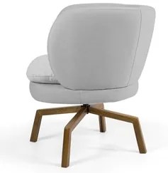 Kit 2 Poltronas Decorativas Base Ka Giratória Melissa Linho C-315 Cinz