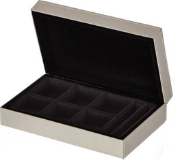 Caixa Porta Joias Sottile Casa em Couro PU Gelo - P  P