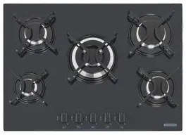 Cooktop a Gás Tramontina Penta em Vidro Temperado Preto 5 Queimadores