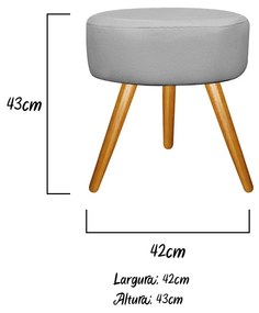 Kit 02 Puffs Sofia Palito Mel Suede Cinza - ADJ Decor