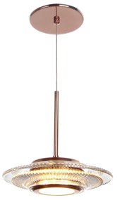 Pendente Sunflower Horizontal Ø22,5X19Cm 01Xled 9,4W 2700K Metal Alumi... (ROSE FOSCO, 110v)