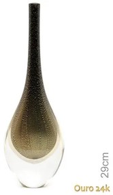 Gota Mini Alta Preta com Ouro Murano Cristais Cadoro