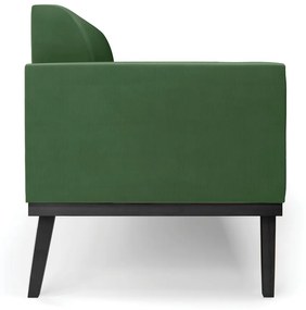 Sofá Namoradeira Base de Madeira Fixa Preto Marisa Suede  D03 - D'Rossi - Verde