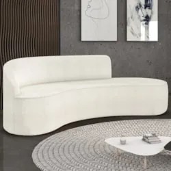 Sofá 4 Lugares Para Sala 220cm Orgânico Wendi Boucle Off White I01  -