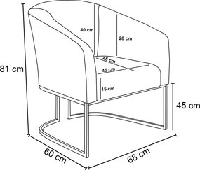 Cadeira Sala de Jantar Base Industrial Preto Stella Sintético D03 - D'Rossi - Grafite