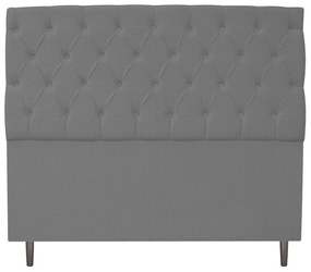 Cabeceira Estofada Liverpool 140 cm Casal Linho Chumbo - ADJ Decor