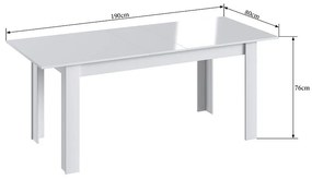 Conjunto Completo Jantar Cozinha Mesa Elástica 6 Cadeiras Branco/Preto