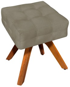 Puff Decorativo Base Giratória Karen Suede Nude G19 - Gran Belo