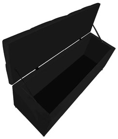 Calçadeira Estofada Liverpool 90 cm Solteiro Corano Preto - ADJ Decor