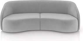 Sofá Decorativo Sala de Estar Bipartido 288cm Clarke Veludo Cinza G45 - Gran Belo