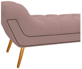 Calçadeira Estofada Veneza 160 cm Queen Size Suede Rosê - ADJ Decor
