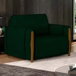 Poltrona Decorativa para Sala de Estar 98cm Amaranto Z32 Veludo Verde