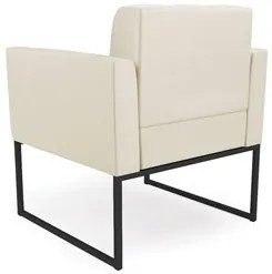 Sofá Namoradeira e 2 Poltronas Base Industrial Preto Ana Sintético Beg