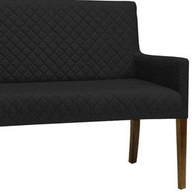 Poltrona 2 Lugares Liverpool Tressê PU Sintético Preto G15 - Gran Belo