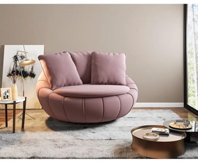 Kit 2 Poltronas Decorativas Giratória Sala de Estar Afrodite Veludo Rosê G45 - Gran Belo