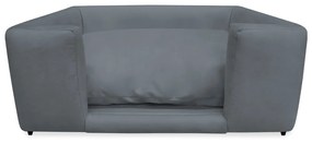 Caminha Cão Cama Pet Lili P/ Cães e Gatos Almofada Lavável Suede Cores - Cinza Grafite