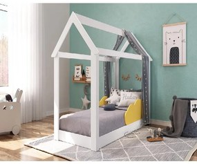 Cama Mini Casinha Montessoriana Infantil Branca Amarelo