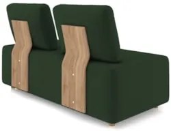 Sofá 2 Lugares 148cm Sala de Estar Rovier Veludo Verde Z32   - Mpozena