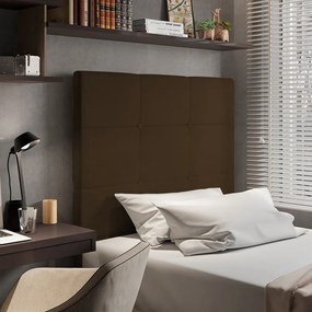 Cabeceira Stambul Para Cama Box Solteiro 90 cm Suede - D'Rossi - Marrom