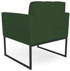 Poltrona Decorativa Base Industrial Preto Ana Veludo Luxo Verde - Ibiz