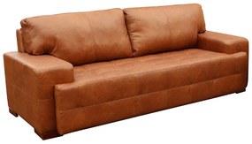 Sofá 3 Lugares Sala de Estar Roma 230 cm Couro Mel G58 - Gran Belo