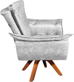 Poltrona Sala de Estar Giratória MM30 Opalla Corano D03 - D'Rossi - Branco