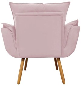 Poltrona Decorativa Opala Pés Palito Suede Rosa - Sheep Estofados - Rosa