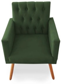 Kit 2 Poltronas 1 Namoradeira Clara Capitonê Pés Palito Suede Verde - Sheep Estofados