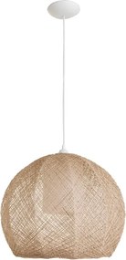 Pendente Juta Rústica Bege E Off White Ø47cm