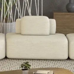 Sofá Modular 140cm Living Sala de Estar Moby Linho Cru Z08 - Mpozenato