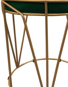 Puff Multiuso com Mesa Babu 2 em 1 Suede Verde Base Dourado - D'Rossi